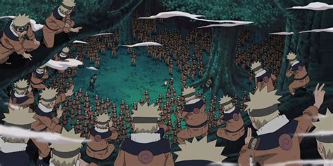 Clones de Naruto en batalla