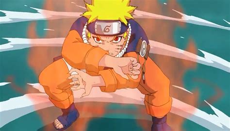 Naruto entrenando con el chakra del Kyubi