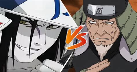 Hiruzen Sarutobi enfrentando a Orochimaru