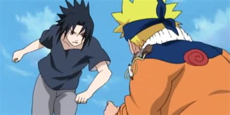 Naruto y Sasuke enfrentándose en el hospital