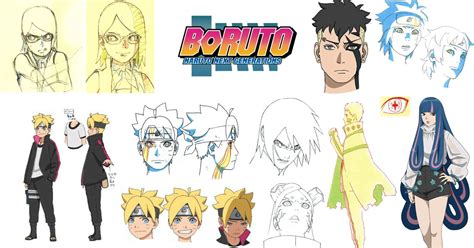 Dibujo de Masashi Kishimoto con personajes de Naruto y Boruto