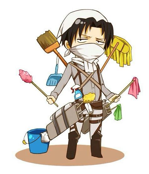 Levi Ackerman limpiando