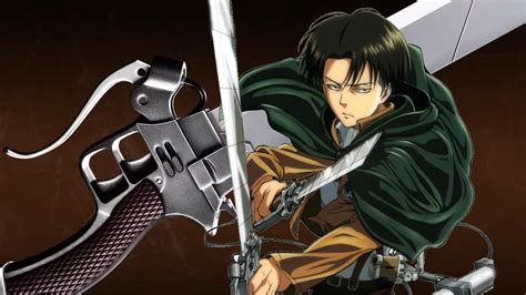 Levi Ackerman en acción con el Equipo de Maniobras Tridimensionales