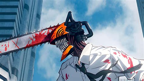 Denji transformado en Chainsaw Man luchando contra Katana Man