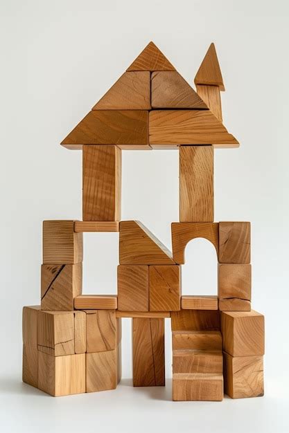 Detalle de la estructura de bloques de madera apilados