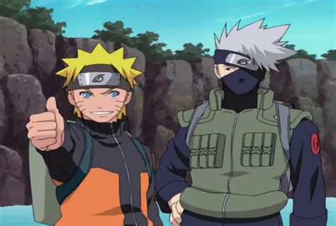 Naruto y Kakashi en una misión