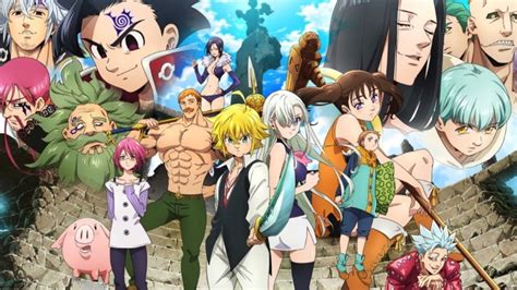 Personajes principales de The Seven Deadly Sins en una pose sugerente