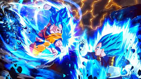Goku y Vegeta preparándose para fusionarse