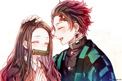 Ilustración de Nezuko Kamado y Tanjiro Kamado