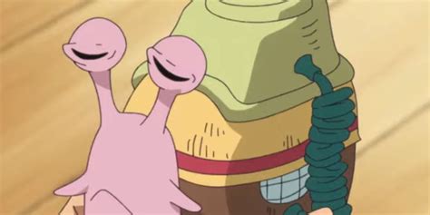 Barbanegra y Caribou hablando con Den Den Mushi
