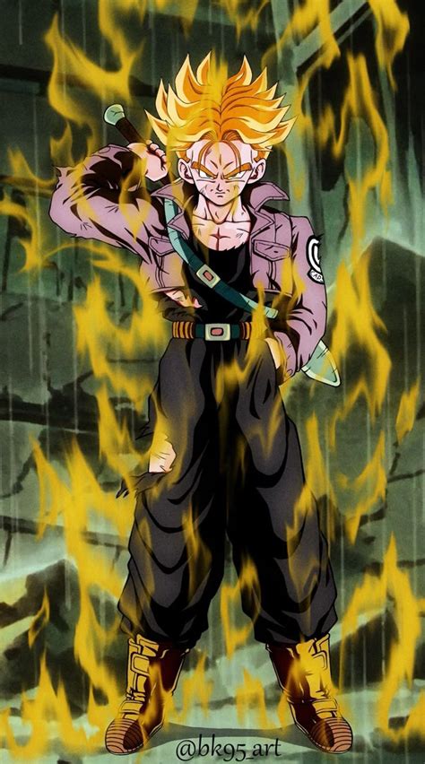 Trunks del Futuro luchando contra Cell