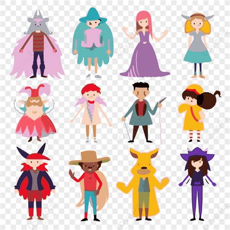 Ilustración de varios personajes de Karneval