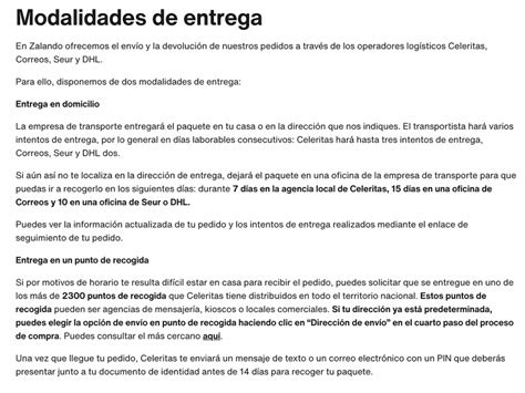 Infografía sobre política de envíos y devoluciones
