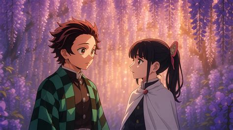Tanjiro y Kanao interactuando