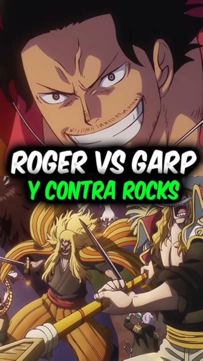 Ilustración de Garp y Roger enfrentándose a Rocks