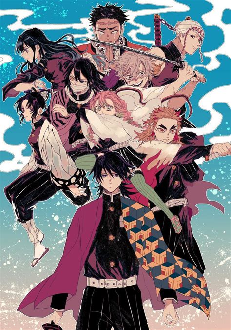 Collage de fan art de los Pilares de Kimetsu no Yaiba