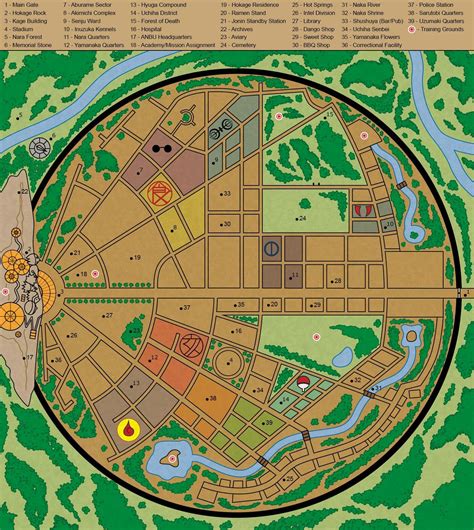Mapa de Konoha y alrededores