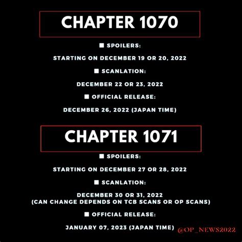 Calendario con la fecha de lanzamiento del capítulo 1078 de One Piece