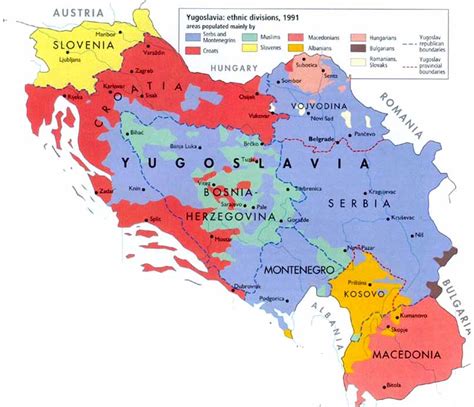Mapa de la antigua Yugoslavia