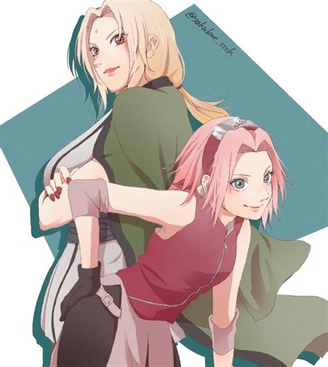 Tsunade supervisando el entrenamiento de Sakura y Ino.