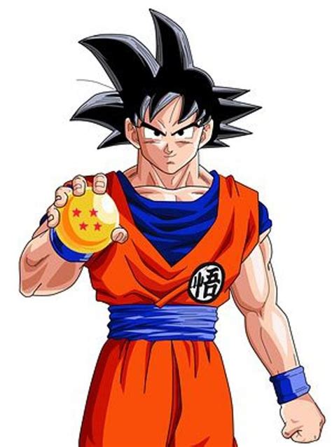 Goku con la esfera de cuatro estrellas en su infancia