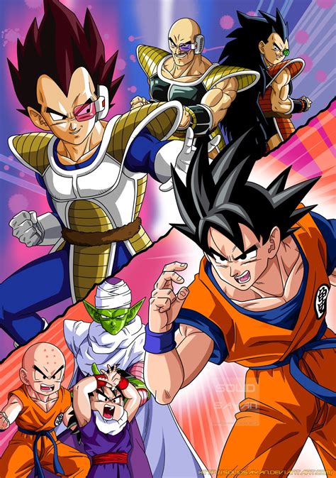 Personajes de la Saga Saiyan en combate