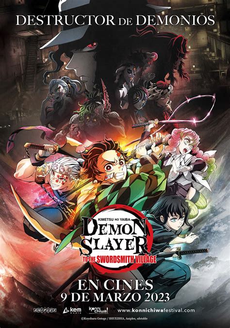 Cartel promocional de la película Demon Slayer: Kimetsu no Yaiba - Rumbo a la Aldea de los Herreros