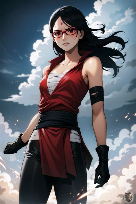 Sarada Uchiha en pose de combate