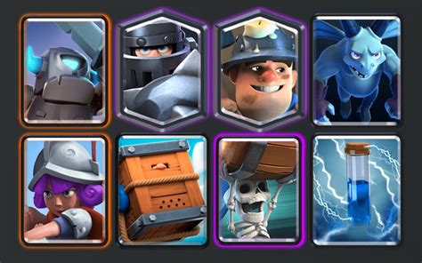 Infografía con los mejores combos de cartas para el Minero en Clash Royale