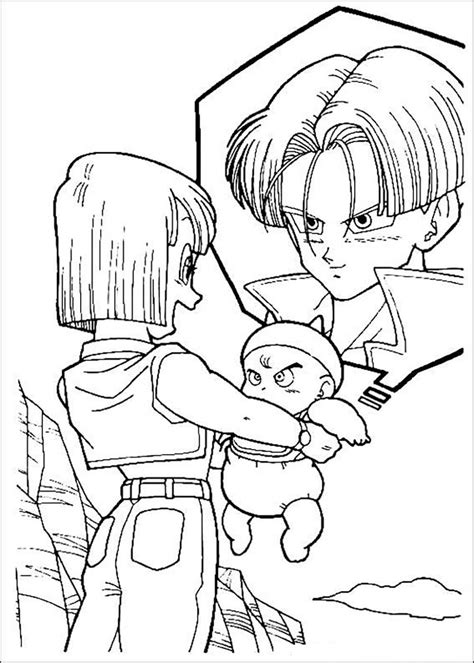 Dibujo de Bulma y Trunks para colorear