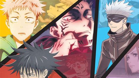 Ilustración de hechiceros jujutsu luchando contra maldiciones