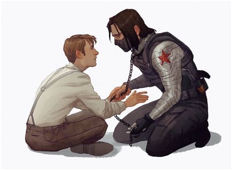 Ilustración de Steve Rogers y Bucky Barnes