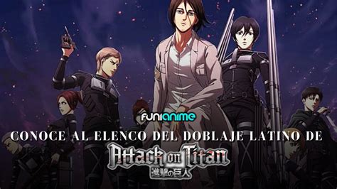 Cartel promocional del doblaje latino de Attack on Titan.