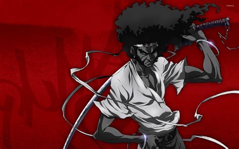 Afro Samurai blandiendo su katana