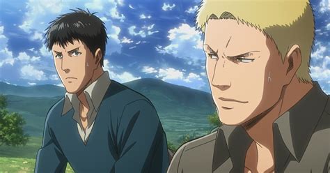 Reiner, Bertolt y Annie trabajando en los campos