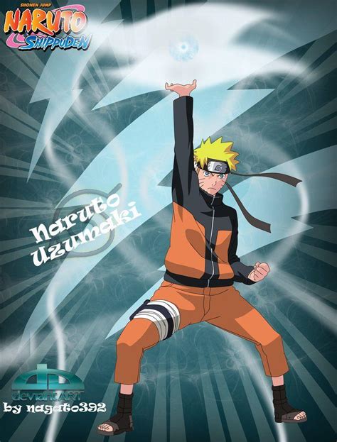 Naruto Uzumaki ejecutando el Rasen Shuriken