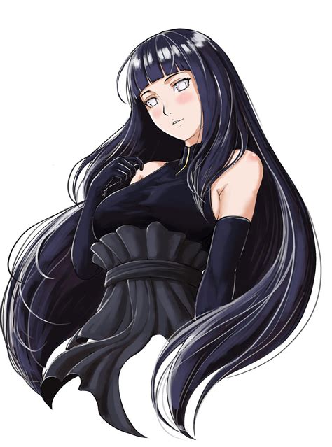 Ilustración de Hinata Hyuga con expresión melancólica