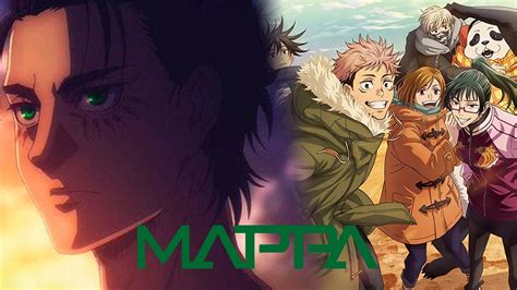 Logos de los estudios MAPPA, Shingeki no Kyojin y Jujutsu Kaisen