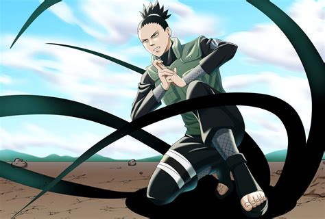 Shikamaru Nara utilizando su técnica de sombras