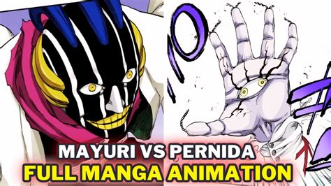 Ilustración de Mayuri Kurotsuchi enfrentándose a Pernida Parnkgjas