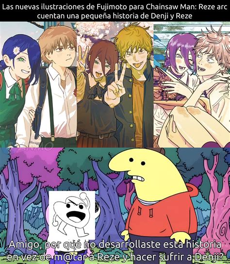 Ilustración de Denji rodeado de asesinos