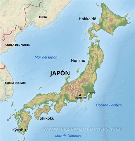 Mapa de Japón con la ubicación de la Era Taisho