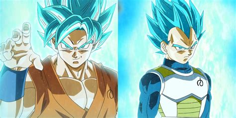 Ilustración comparativa de Goku en estado base y Super Saiyan God
