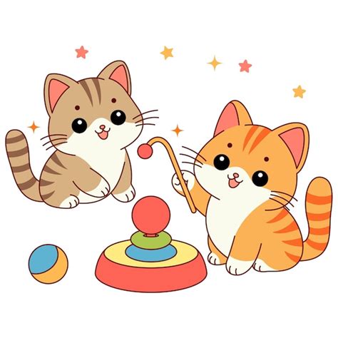 Ilustración de gatos jugando