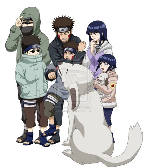 Equipo 8: Kiba, Akamaru, Shino y Hinata