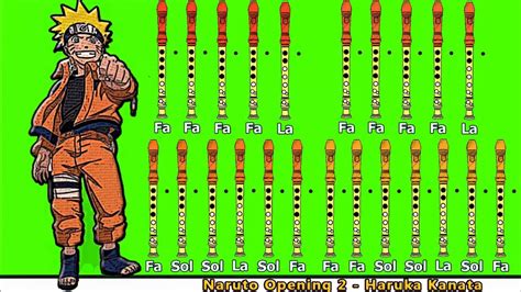 Ilustración de Naruto con notas musicales