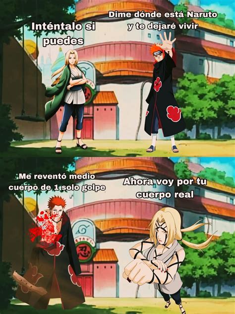Tsunade demostrando su fuerza física