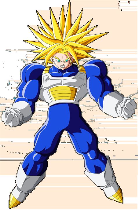 Trunks en su transformación de Ultra Super Saiyajin