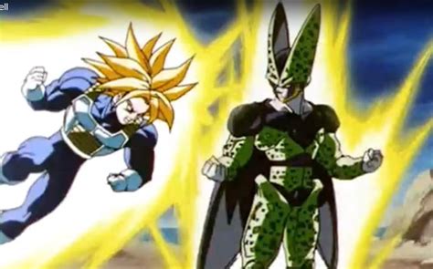 Trunks enfrentando a Cell
