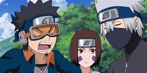 Obito sacrificándose para salvar a Kakashi y Naruto